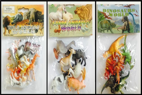 Plastic jungle zoo figures - plastic,