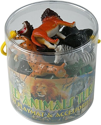 Plastic wild zoo yard animals - plastic,