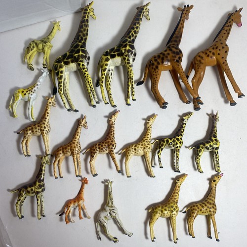 Giraffes herd plastic toy wild - plastic,